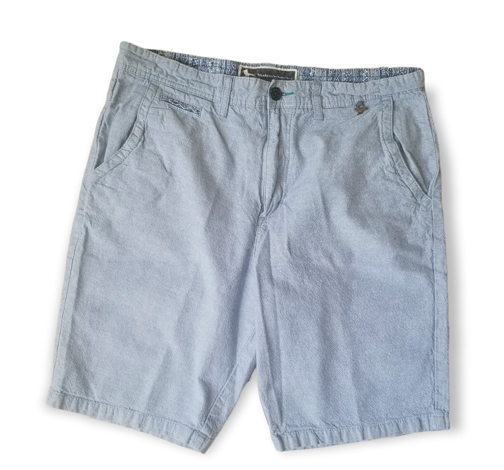 Modern Amusement Parker Brooks Bermuda Blue Chambray - Size 36
